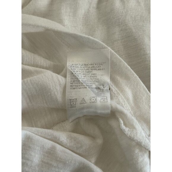 Caribbean Joe White Button Front Henley T-Shirt Sz L Rolled Sleeves 100% Cotton - Picture 6 of 8